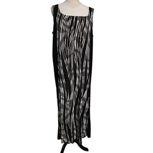 Glamour Black & White Sleeveless Maxi Tank Dress Women's 20W
